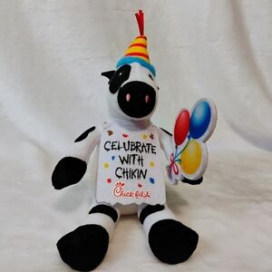 Chick Fil A Birthday Cow Plush Celebration Balloons Hat Promotional Toy Chicken